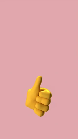 a hand giving a thumbs up on a pink background, inspired by Mike Winkelmann, trending on pexels, the simpsons, demur, 15081959 21121991 01012000 4k, ocher
