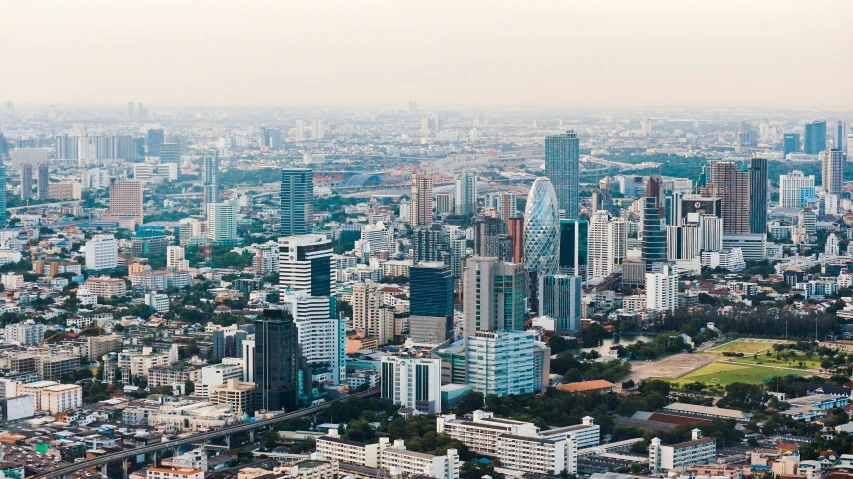 a view of a city from the top of a building, pexels contest winner, thailand, background image, hyperdetailed, highrise buildings