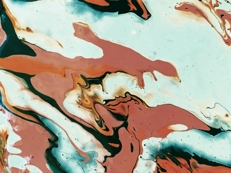 a close up of a painting of a horse, inspired by Cecily Brown, trending on pexels, abstract expressionism, marbled veins, red and teal color scheme, digital art - n 9, made of liquid metal and marble