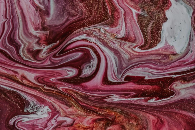 a close up of a painting of a red and white swirl, trending on pexels, made of liquid purple metal, pink slime everywhere, chocolate river, unsplash 4k