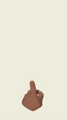 a brown object sitting on top of a white surface, an album cover, by Douglas Bourgeois, unsplash, conceptual art, giving the middle finger, brown skin, ffffound, kim kardashian