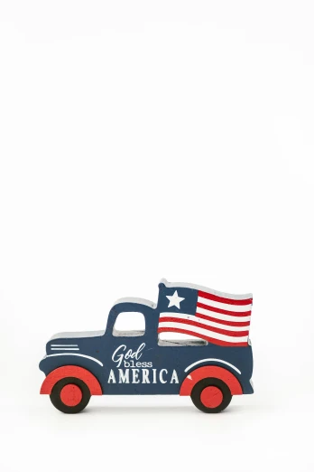 a toy truck with an american flag on it, folk art, 15081959 21121991 01012000 4k, god bless america, cga, 🚿🗝📝