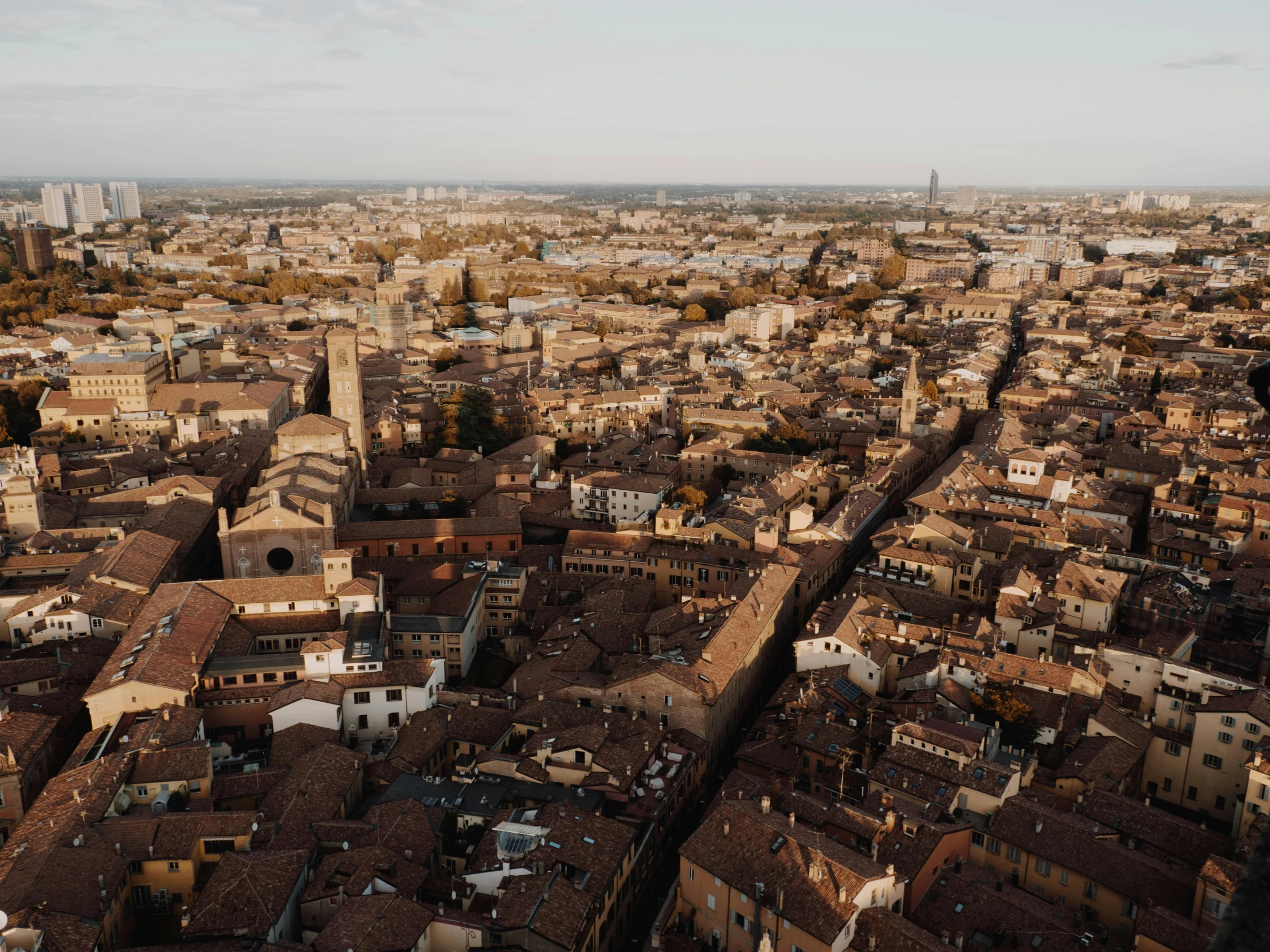 an aerial view of a city with lots of buildings, a picture, pexels contest winner, renaissance, sienna, footage, profile image, square