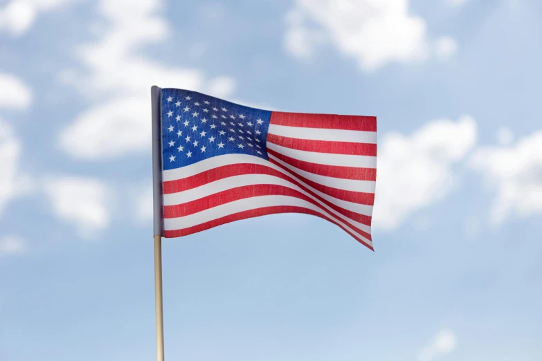 an american flag flying high in the sky, a portrait, unsplash, upscaled to high resolution, digital image, various posed, angled view