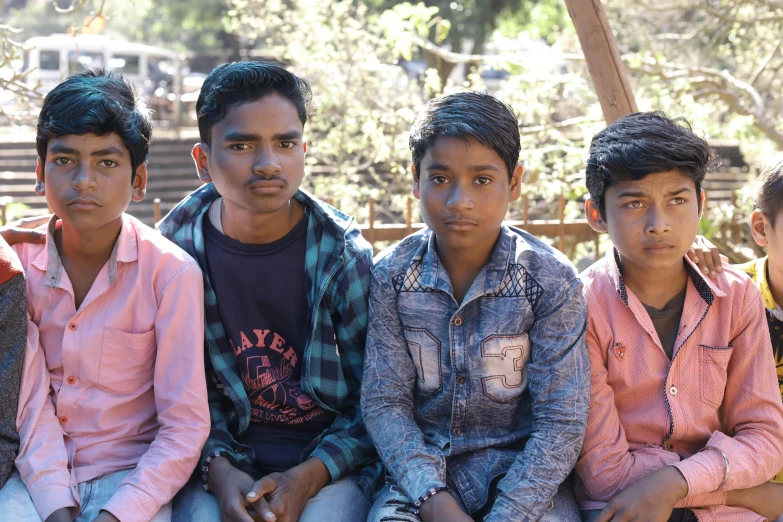 a group of young men sitting next to each other, a portrait, pexels contest winner, samikshavad, innocent look, avatar image, children's, 15081959 21121991 01012000 4k