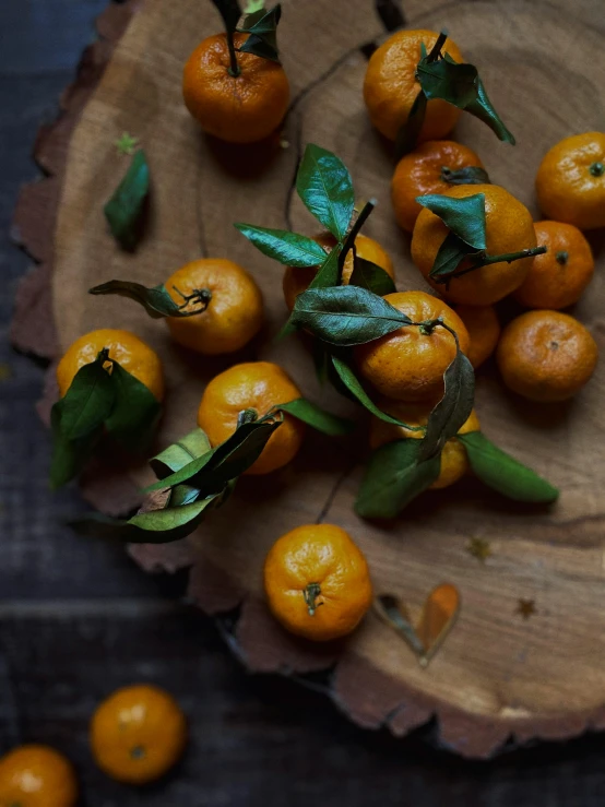 a bunch of oranges sitting on top of a wooden plate, award-winning crisp details”, botanicals, bittersweet, petite