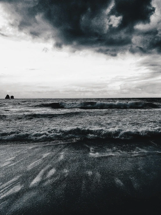 a black and white photo of the ocean, a black and white photo, unsplash contest winner, renaissance, ) ominous vibes, album cover, ilustration, today\'s featured photograph 4k