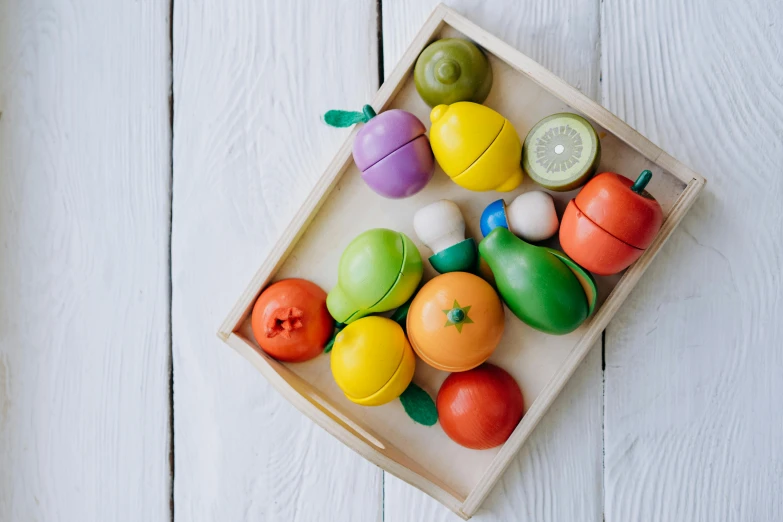 a wooden box filled with assorted fruits and vegetables, let's play, lemon, thumbnail, features