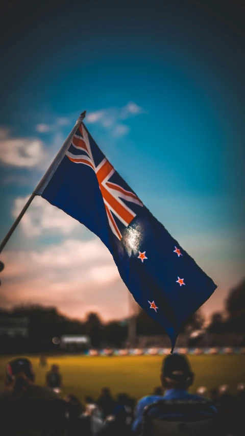 a person holding a flag on top of a field, inspired by James Ardern Grant, pexels contest winner, hurufiyya, kiwi, square, sza, glazed