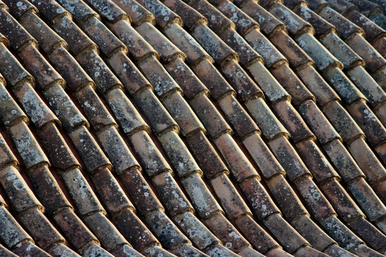 a close up of a roof made of bricks, by Carey Morris, pexels contest winner, renaissance, square lines, brown, thumbnail, snakeskin