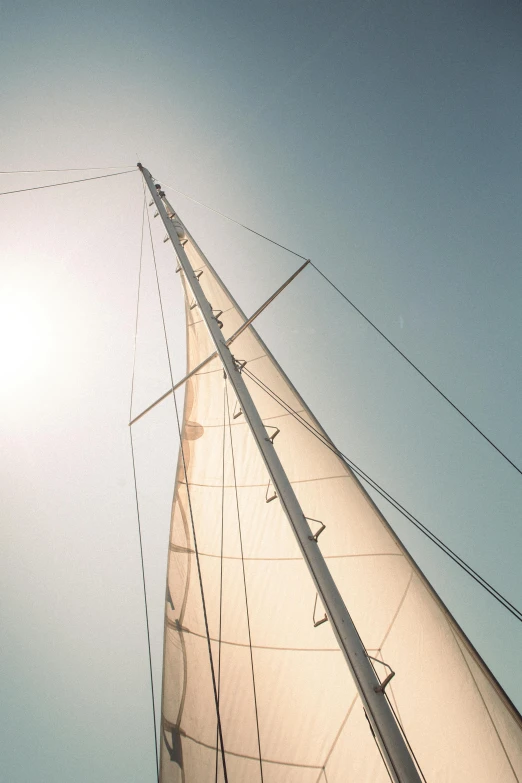 the sun shines through the sails of a sailboat, a picture, by Adam Marczyński, unsplash, minimalism, square jaw-line, white, in 4k, low detail