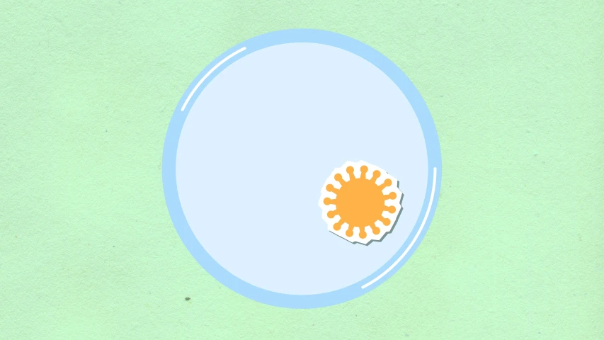 a blue plate with a yellow sun on it, cute coronavirus creatures, wikihow illustration, water bubble, minimalist background