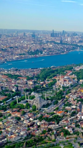 an aerial view of the city of istanbul, an album cover, shutterstock, cgi 8k, 8 k hi - res, small, square