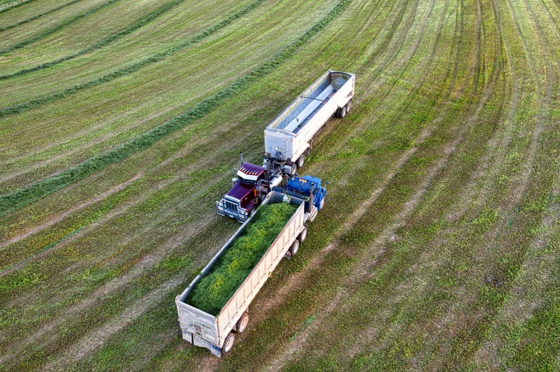 a tractor that is sitting in the grass, feed troughs, overhead birdseye view, liam brazier, andrew dickson