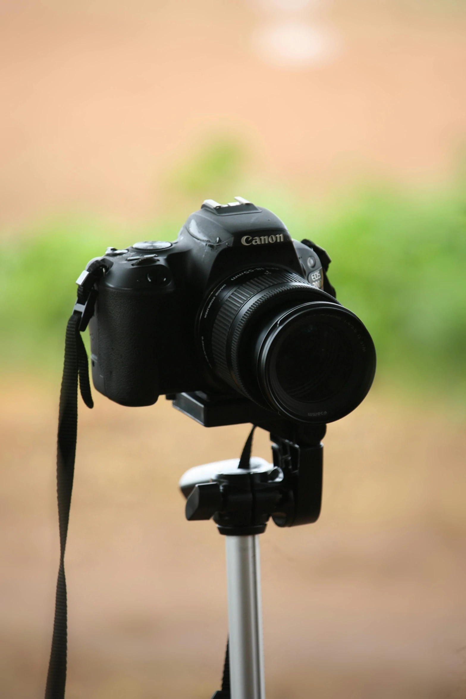 a close up of a camera on a tripod, canon eos 7 d, canon eos 6d, no cropping, outside