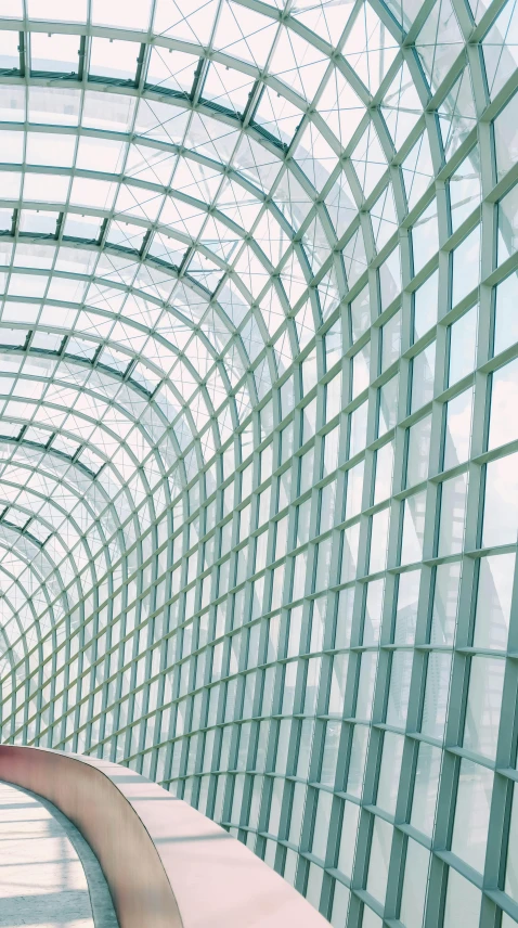 a man riding a skateboard up the side of a ramp, inspired by Andreas Gursky, unsplash contest winner, light and space, japanese glass house, 80s interior with arched windows, video still, square lines