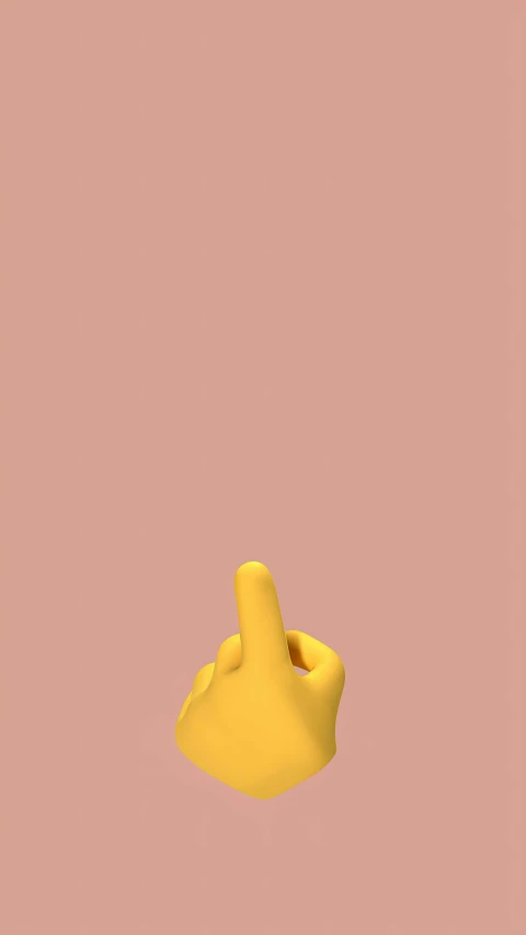 a close up of a banana on a pink background, by Ahmed Yacoubi, postminimalism, giving the middle finger, gif, ocher, yellow latex gloves