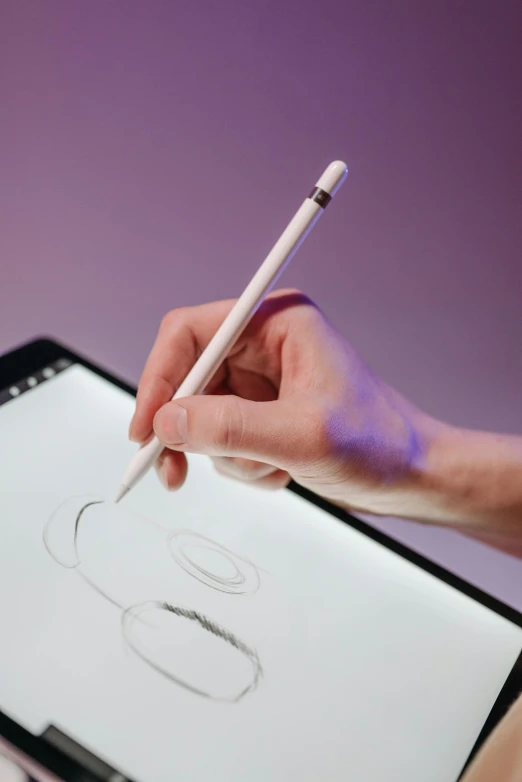a person drawing on a tablet with a pencil, interactive art, using the degrade technique, disney artist, promo image, in detail