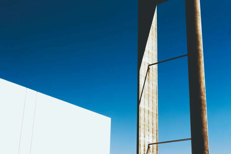 a tall pole with a clock on top of it, an abstract sculpture, inspired by Richard Wilson, unsplash, minimalism, clemens ascher, window reflections, white and blue, ((monolith))