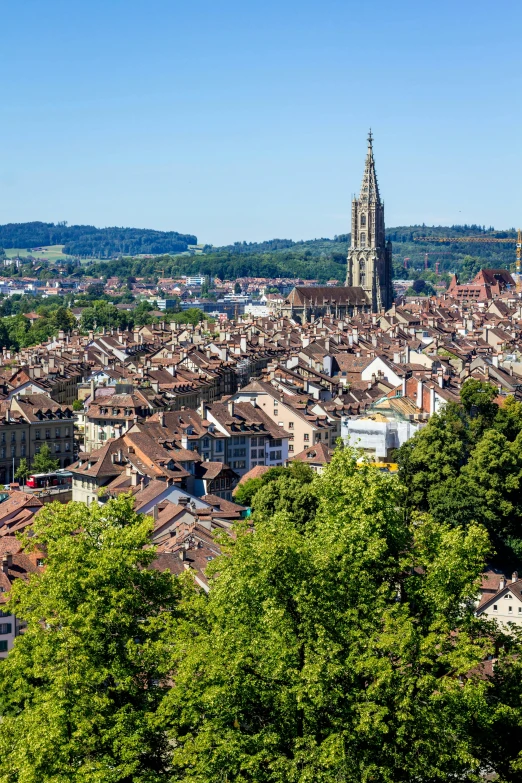 a view of a city from the top of a hill, inspired by Karl Stauffer-Bern, pexels contest winner, renaissance, square, bright summer day, brown, hyperdetailed