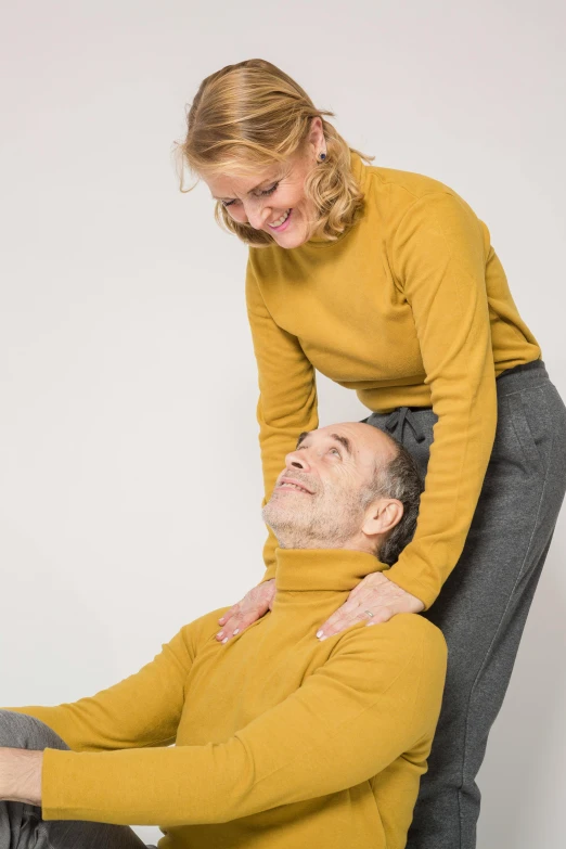 a man sitting on the back of a woman, profile image