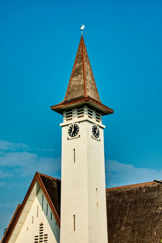 a church with a steeple and a clock tower, orange roof, cornwall, fan favorite, medium closeup