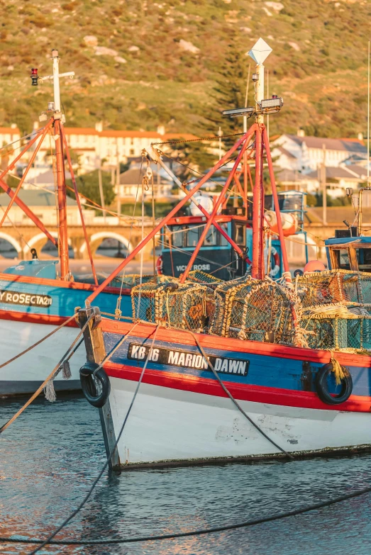 a number of boats in a body of water, by David Donaldson, pexels contest winner, process art, evening sunlight, breton cap, crab, south african coast