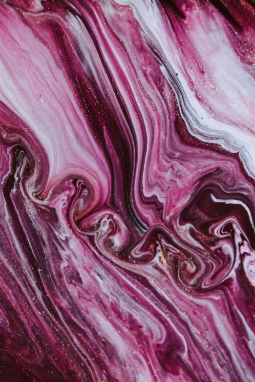 a close up of a painting of a red and white swirl, trending on pexels, made of liquid purple metal, wine, pink, ilustration