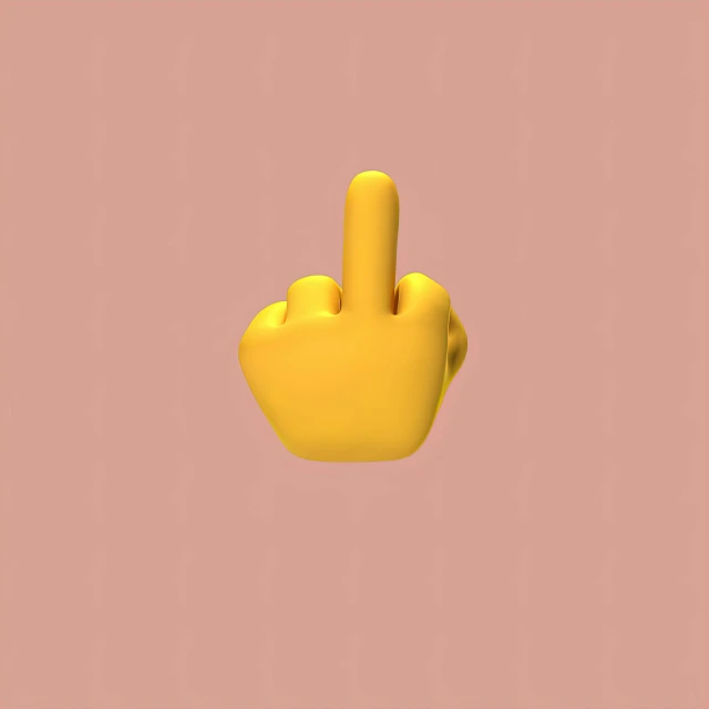 a yellow lego finger on a pink background, kayne west, digital art emoji collection, pointing index finger, iu