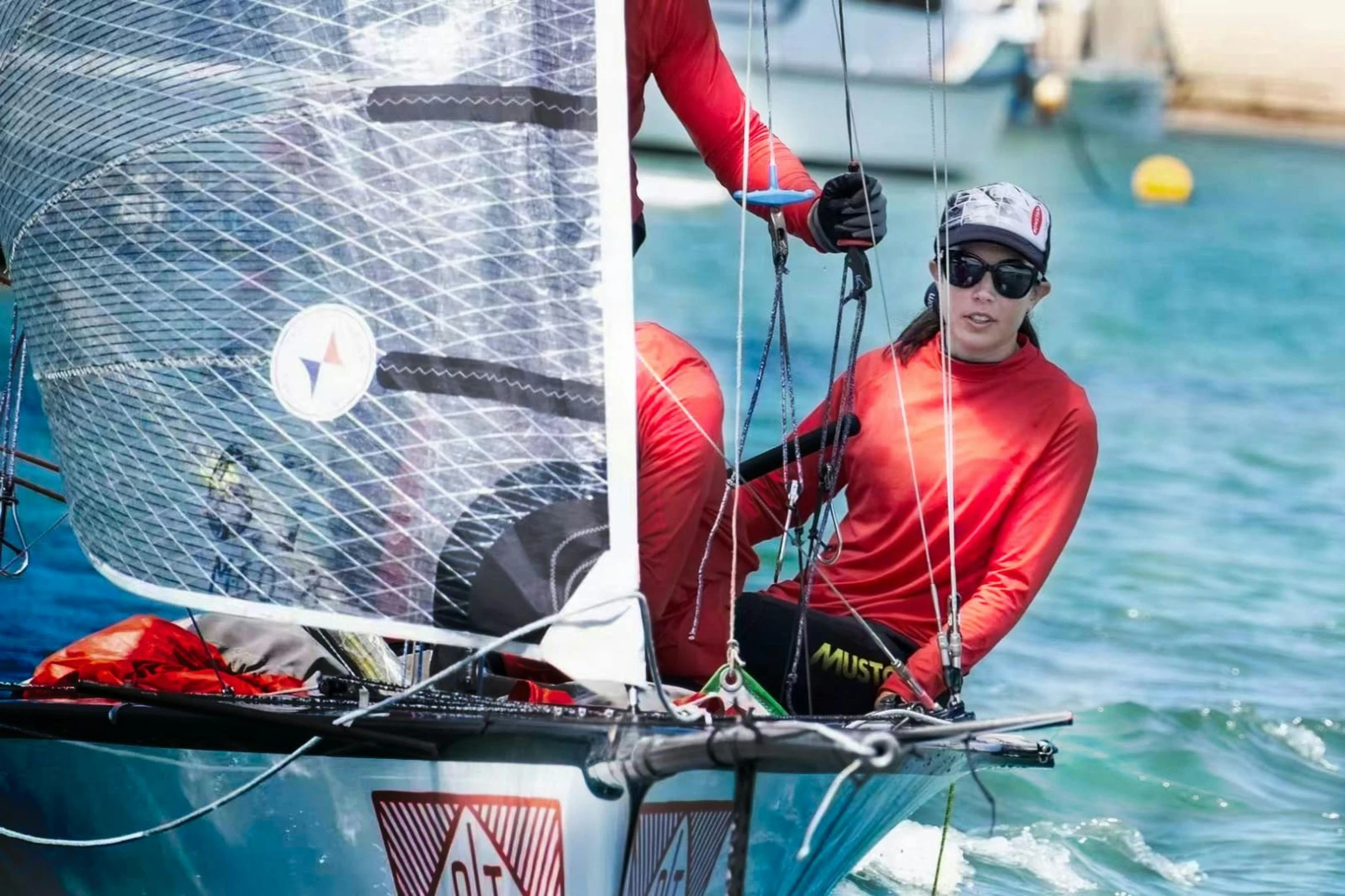 a couple of people on a boat in the water, competition winning, avatar image, training, blanca alvarez