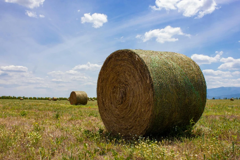 a large hay bale sitting in the middle of a field, pexels contest winner, paul barson, slide show, profile image, extremely high resolution