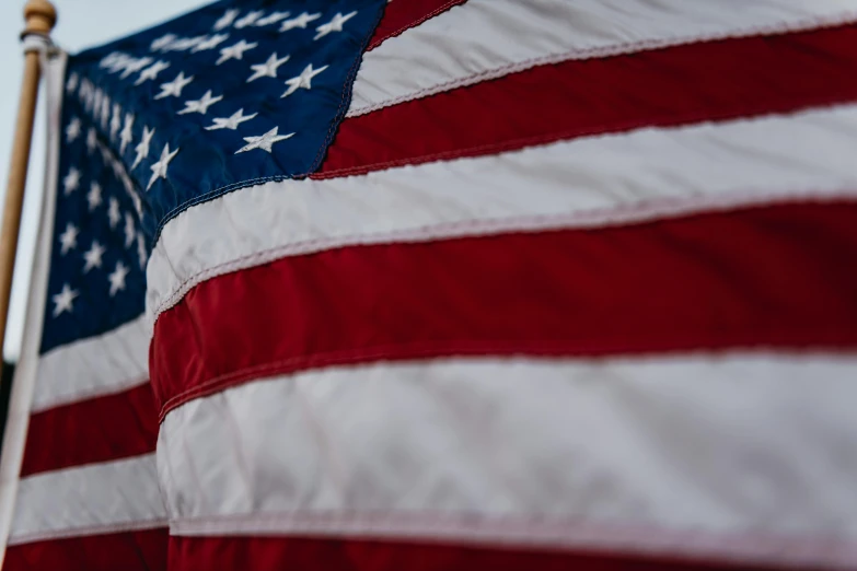 a close up of an american flag on a pole, unsplash, profile image, digital image