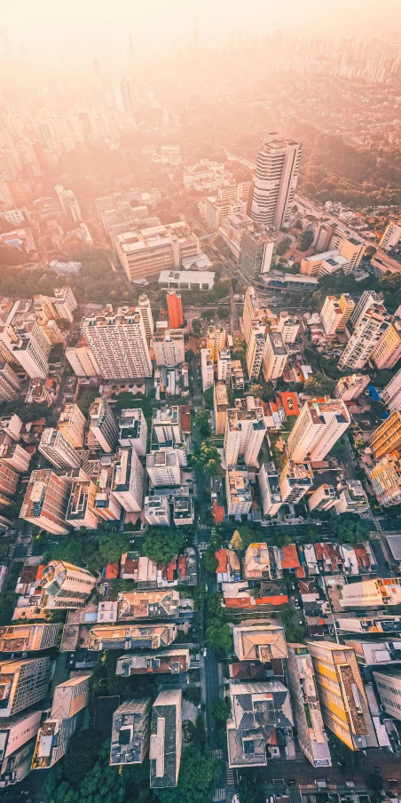 an aerial view of a city with tall buildings, by Luis Miranda, icaro carvalho, instagram post, university, brazil