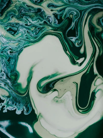 a close up of a painting of a woman's face, an abstract painting, inspired by Art Green, trending on unsplash, marbled swirls, made of liquid, flowing milk, oil on canvas high angle view