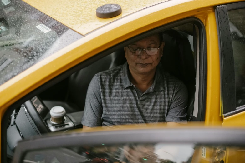 a man sitting in the driver's seat of a taxi, pexels contest winner, shin hanga, humans of new york style, 千 葉 雄 大, avatar image