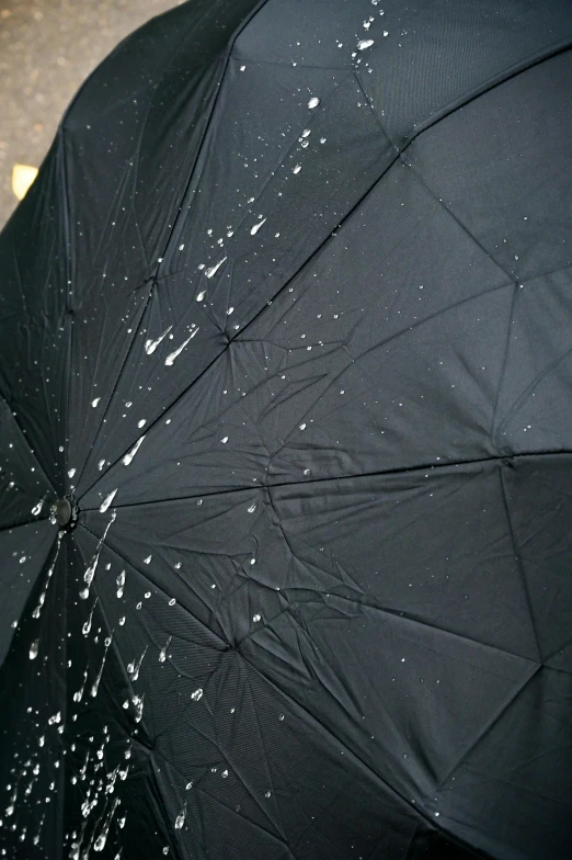 a close up of a person holding an umbrella, black main color, battle damage, up-close, black splashes