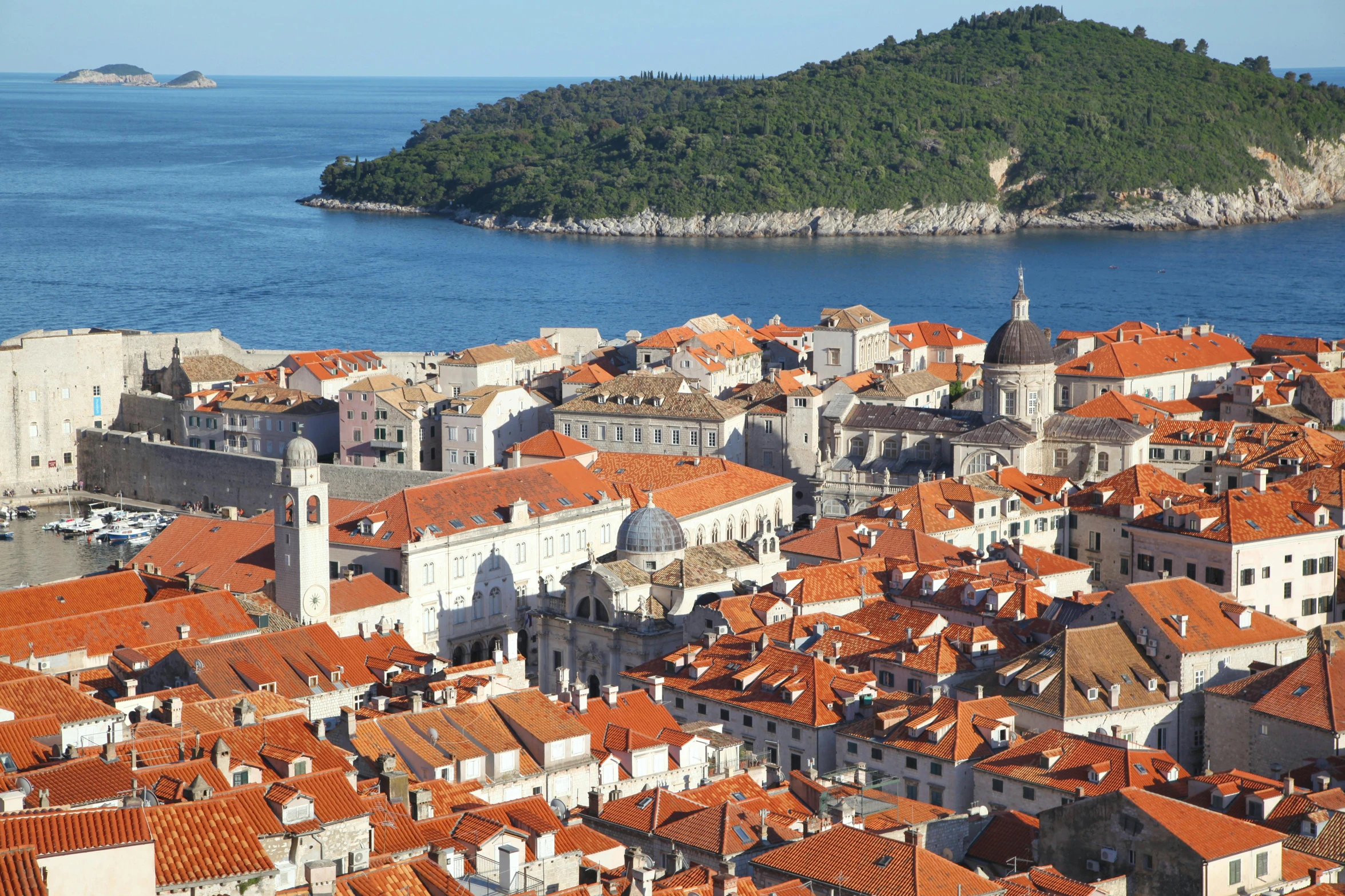 a view of a city from the top of a hill, by Matija Jama, pexels contest winner, renaissance, dubrovnik, square, promo image, youtube thumbnail