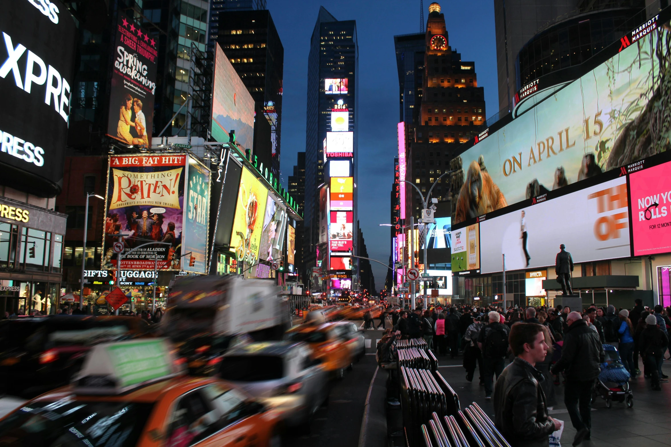 a busy city street filled with lots of traffic, a picture, new york city at night, square, advertising photo, thumbnail