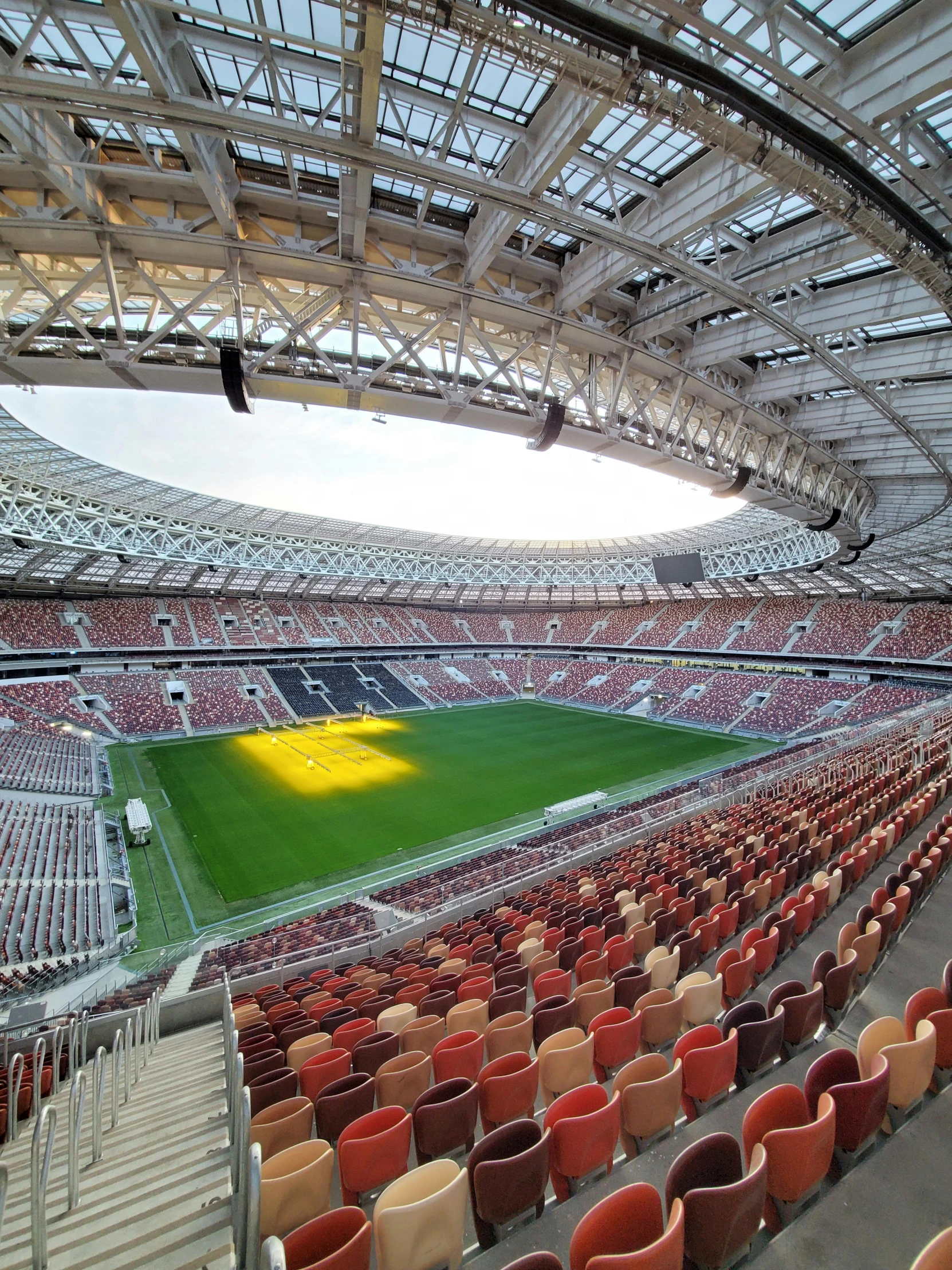 a stadium filled with lots of seats and a soccer field, in russia, profile image, thumbnail, warsaw