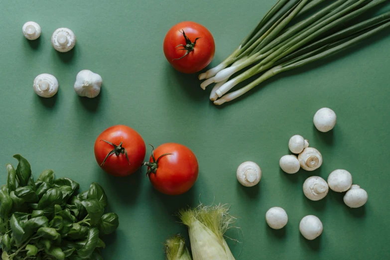 a table topped with lots of different types of vegetables, a still life, pexels contest winner, green and red, avatar image, background image, product view