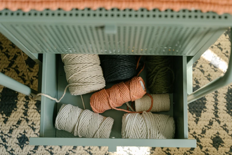 twine of twine of twine of twine of twine of twine of twine of twine of twine of twin, unsplash, assemblage, furniture, olive green and venetian red, inside its box, dark grey and orange colours