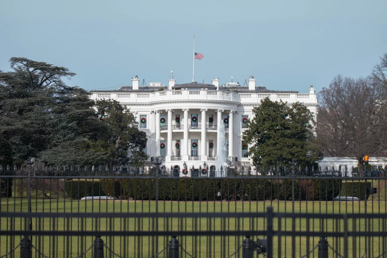 a view of the white house from behind a fence, trending on unsplash, slide show, nasa photo, hyperdetailed photo, 🚿🗝📝