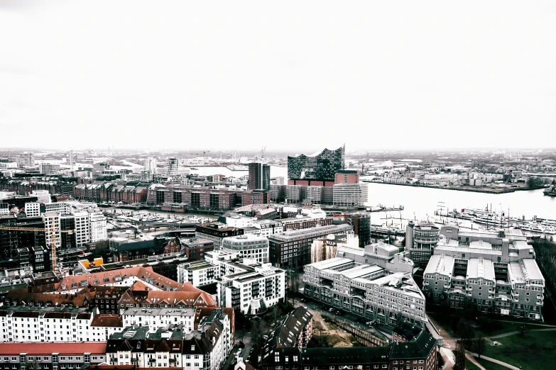 a view of a city from the top of a building, a photo, by Jakob Gauermann, pexels contest winner, 🦩🪐🐞👩🏻🦳, high key detailed, panoramic view, white buildings