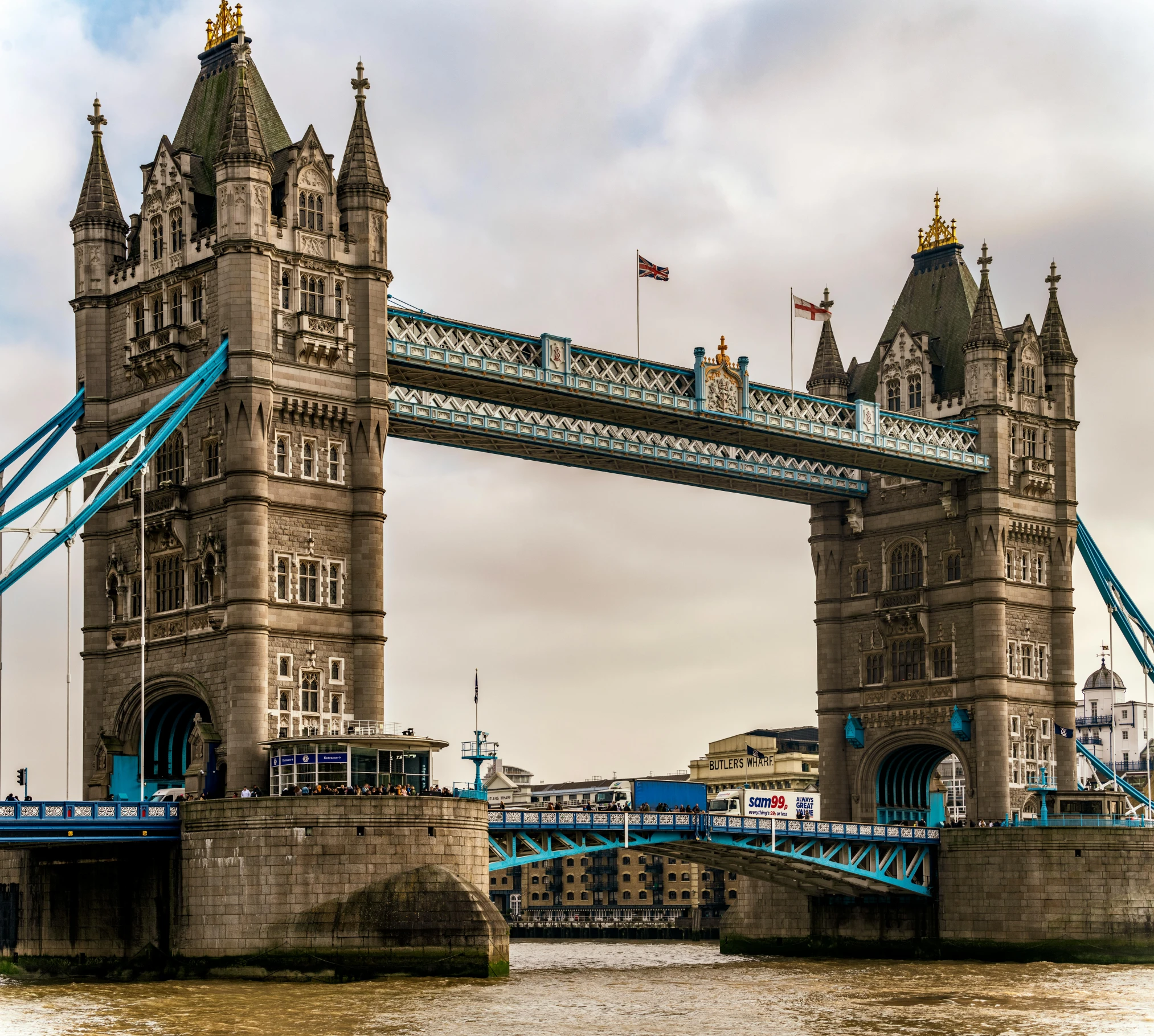 a very tall bridge over a body of water, pexels contest winner, renaissance, tower bridge, thumbnail, english, three towers