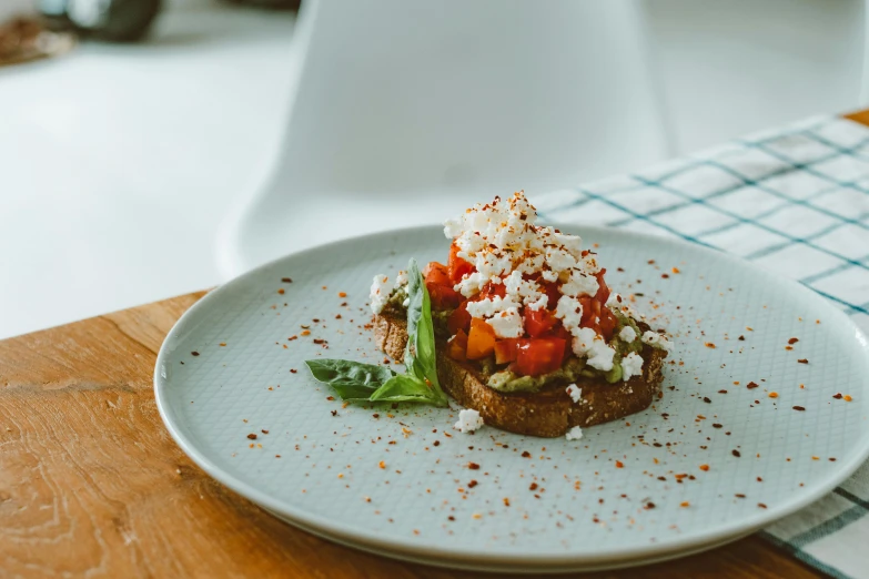 a close up of a plate of food on a table, pexels contest winner, toast, alla prima, thumbnail, background image