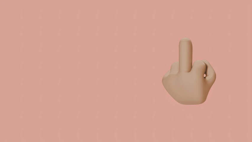 a hand making a peace sign on a pink background, by Andrei Kolkoutine, trending on unsplash, plasticien, low quality 3d model, beiges, illustration of to pout, button nose