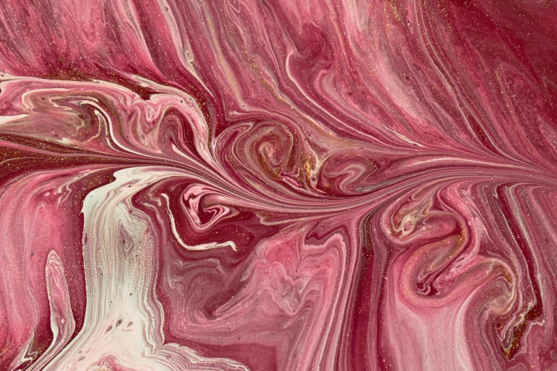 a close up of a painting of a vase, a detailed painting, inspired by Julian Schnabel, pexels, abstract art, marbled swirls, pink color scheme, pearlescent, red liquid