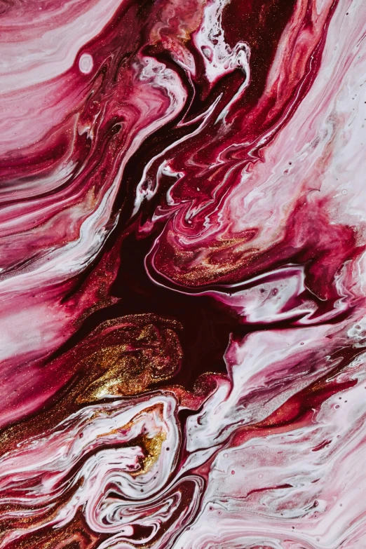 a painting with red and white paint on it, inspired by Julian Schnabel, trending on pexels, colored marble, river of wine, fractal detail, maroon