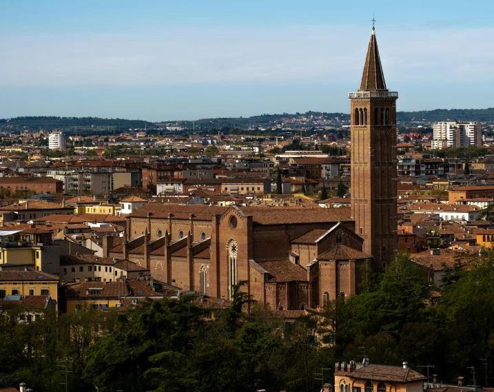 a large clock tower towering over a city, inspired by Taddeo Gaddi, pexels contest winner, renaissance, afternoon light, parce sepulto, panorama, lead - covered spire