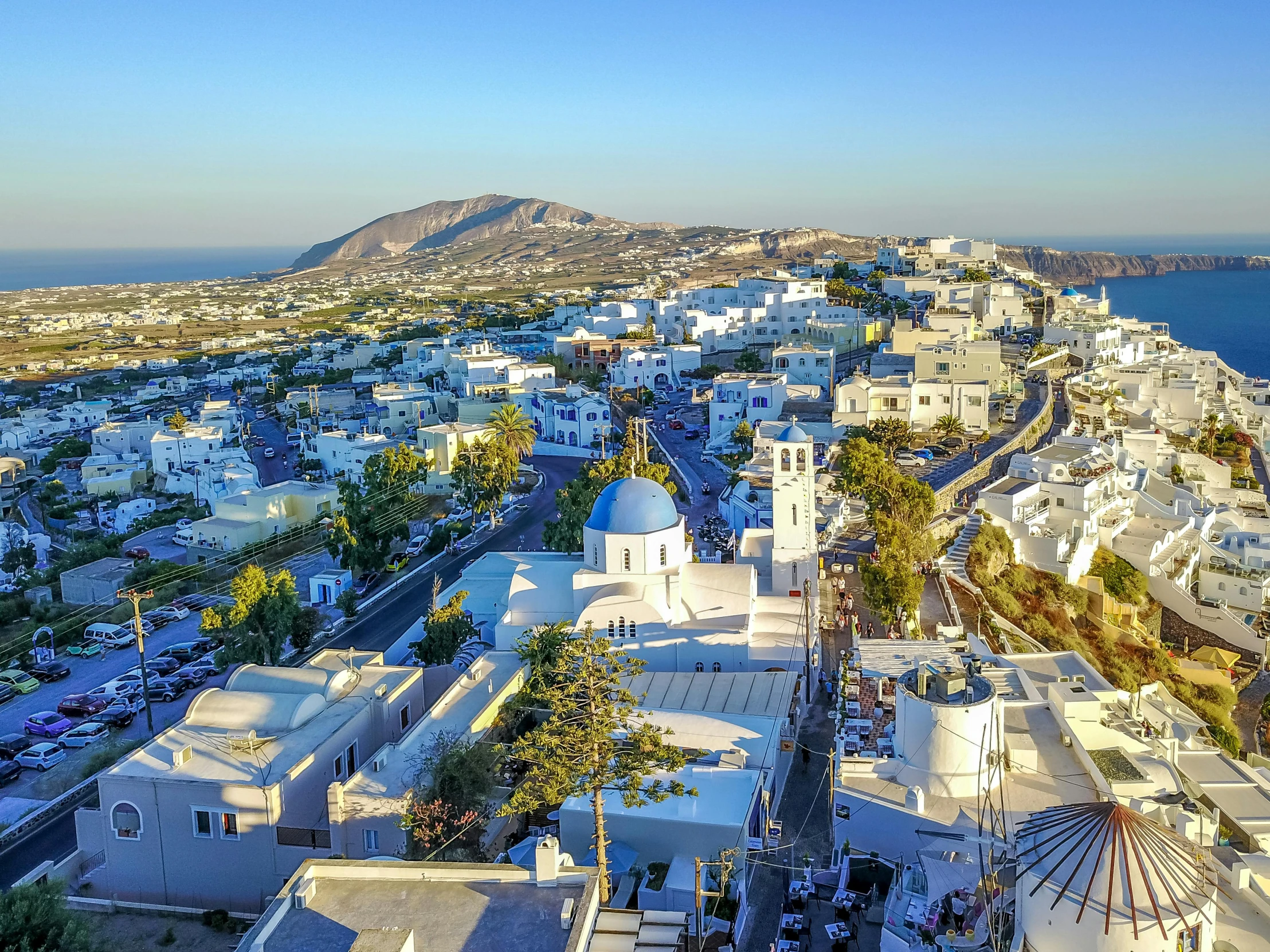 an aerial view of the town of mykonos, greece, pexels contest winner, neoclassicism, background image, square, santorini, 4k/8k